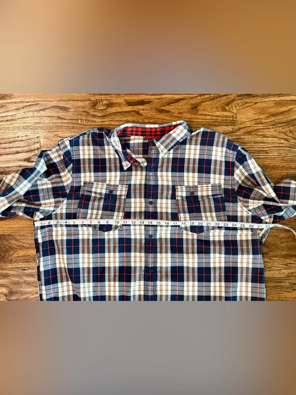 North Face Mens Shirt Navy Button Up Plaid Flannel Trucker Outdoor size XXL, 2XL